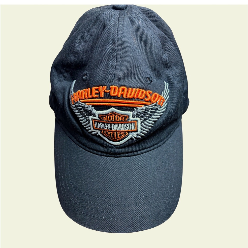 Harley-Davidson Black Embroidered Winged Bar and Shield Stretch Fit‎ Hat OSFM